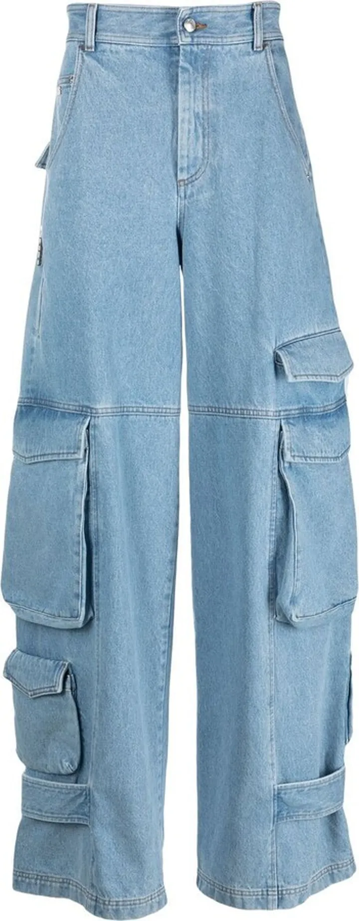 Cargo-Pocket Wide-Leg Jeans