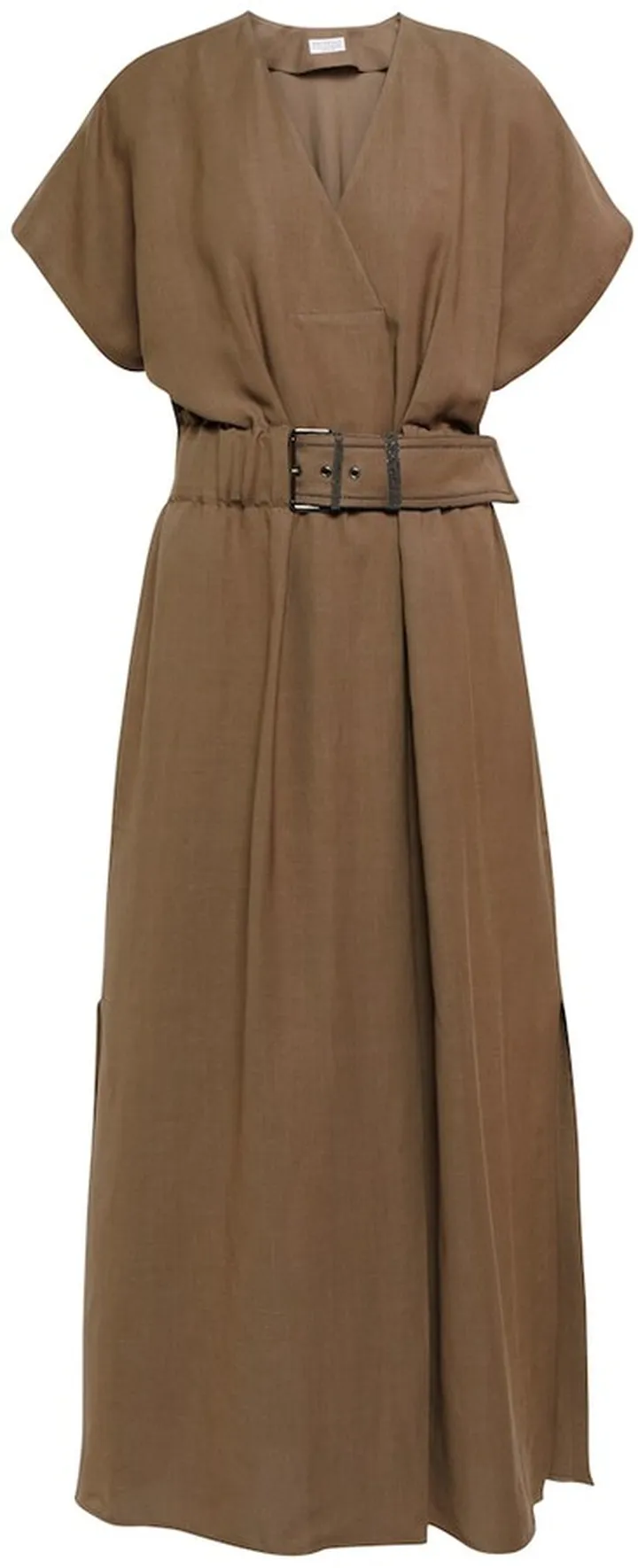 Embellished belted midi dress