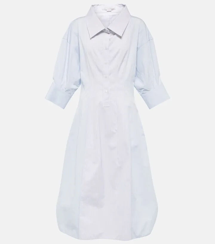 Cotton poplin midi shirt dress