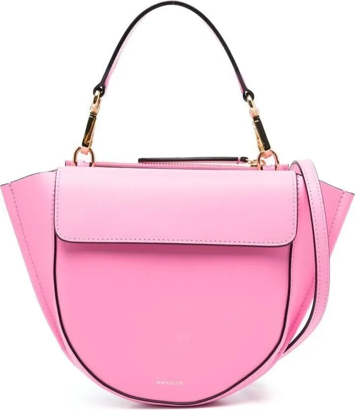 'hortensia' Mini Black Crossbody Bag With Logo In Leather Woman