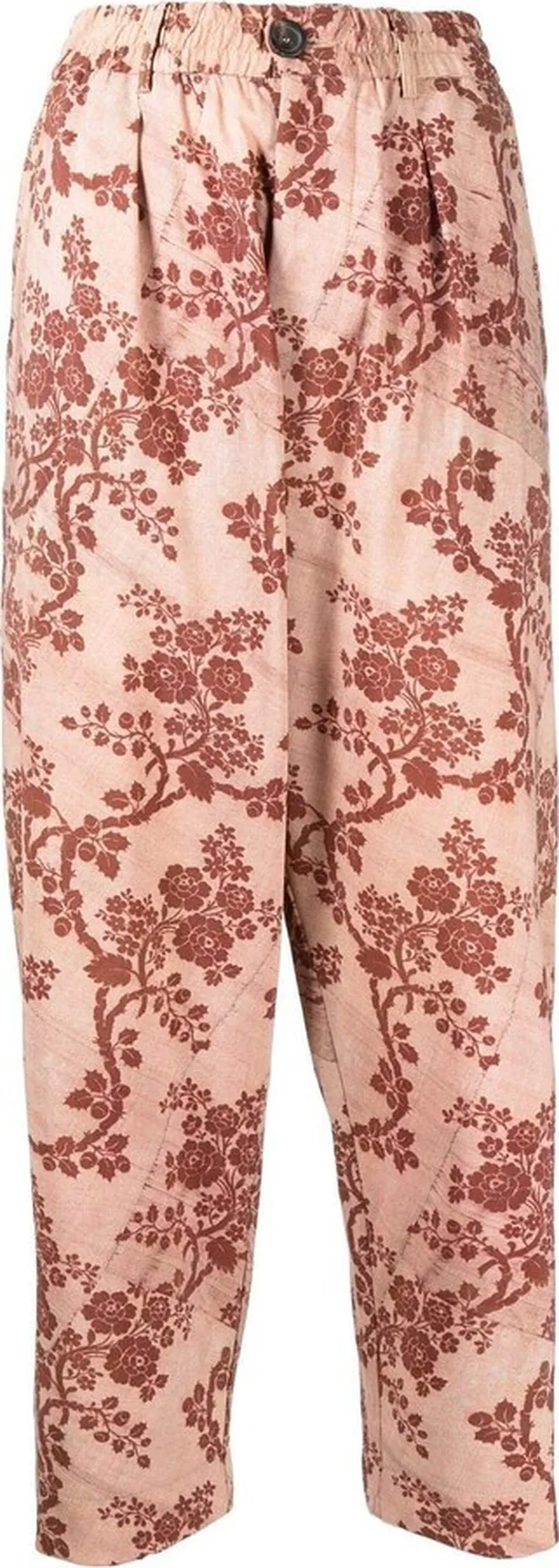 Floral-Print Straight Trousers