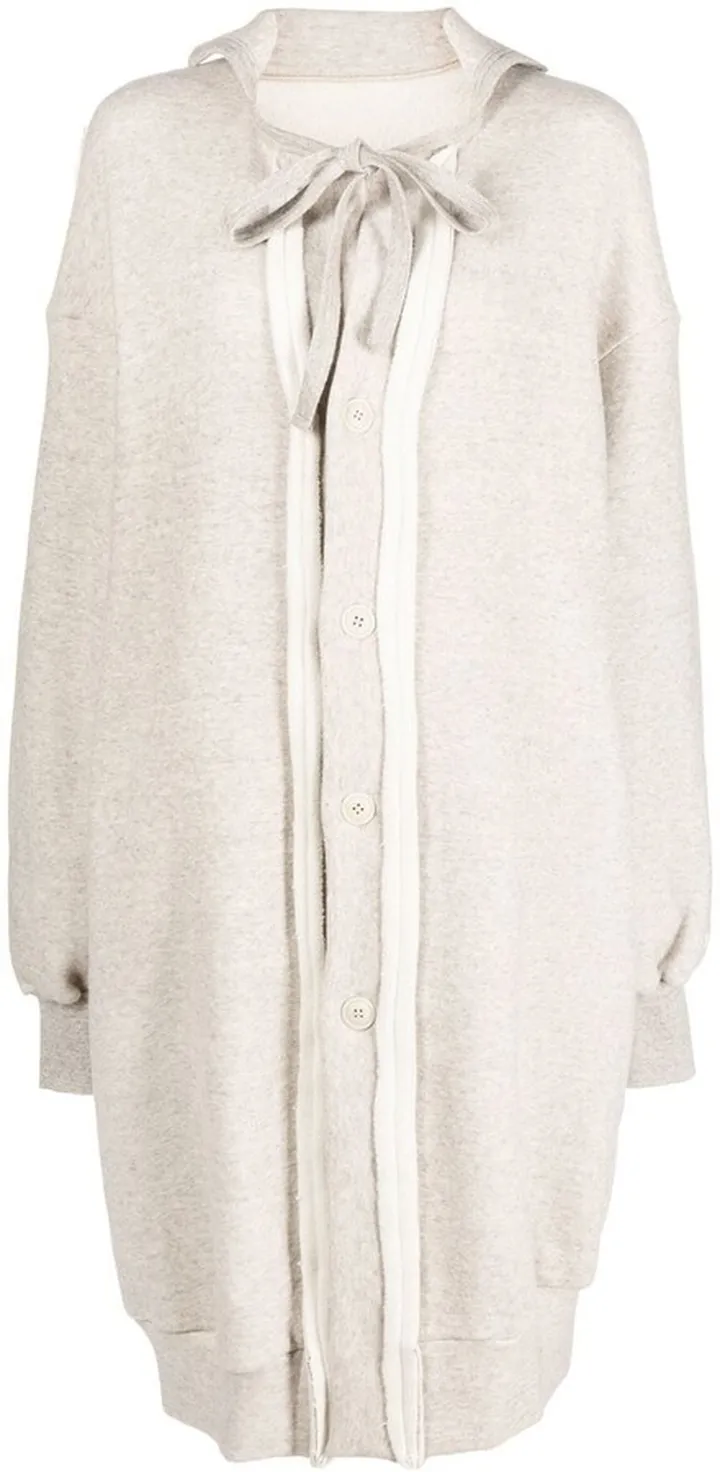 Tie-Neck Jersey Coat