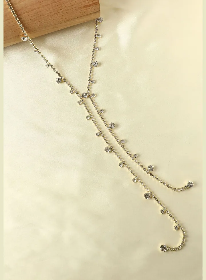 Gold Plated Designer Stone Western Wear Choker Necklace For Women