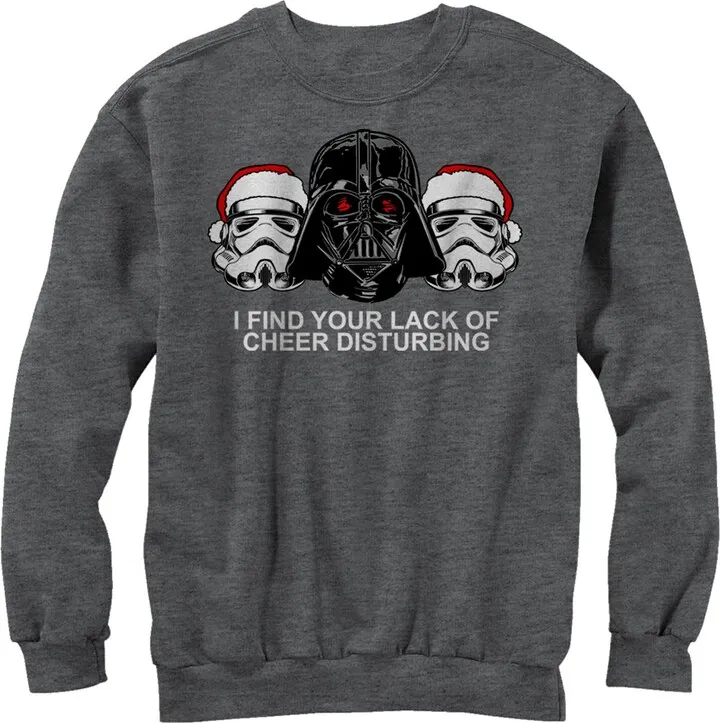 Men's Star Wars Christmas Empire Lack of Cheer Disturbing Sweatshirt - Charcoal Heather - Small