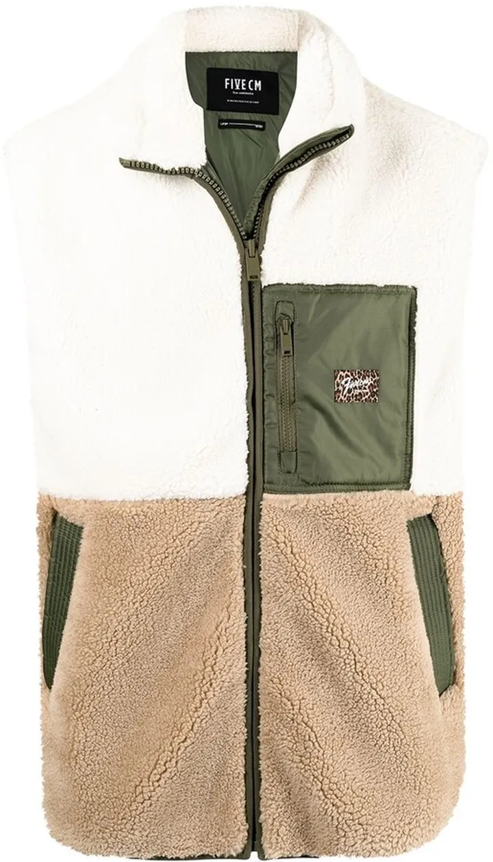 Colourblock Faux-Shearling Gilet