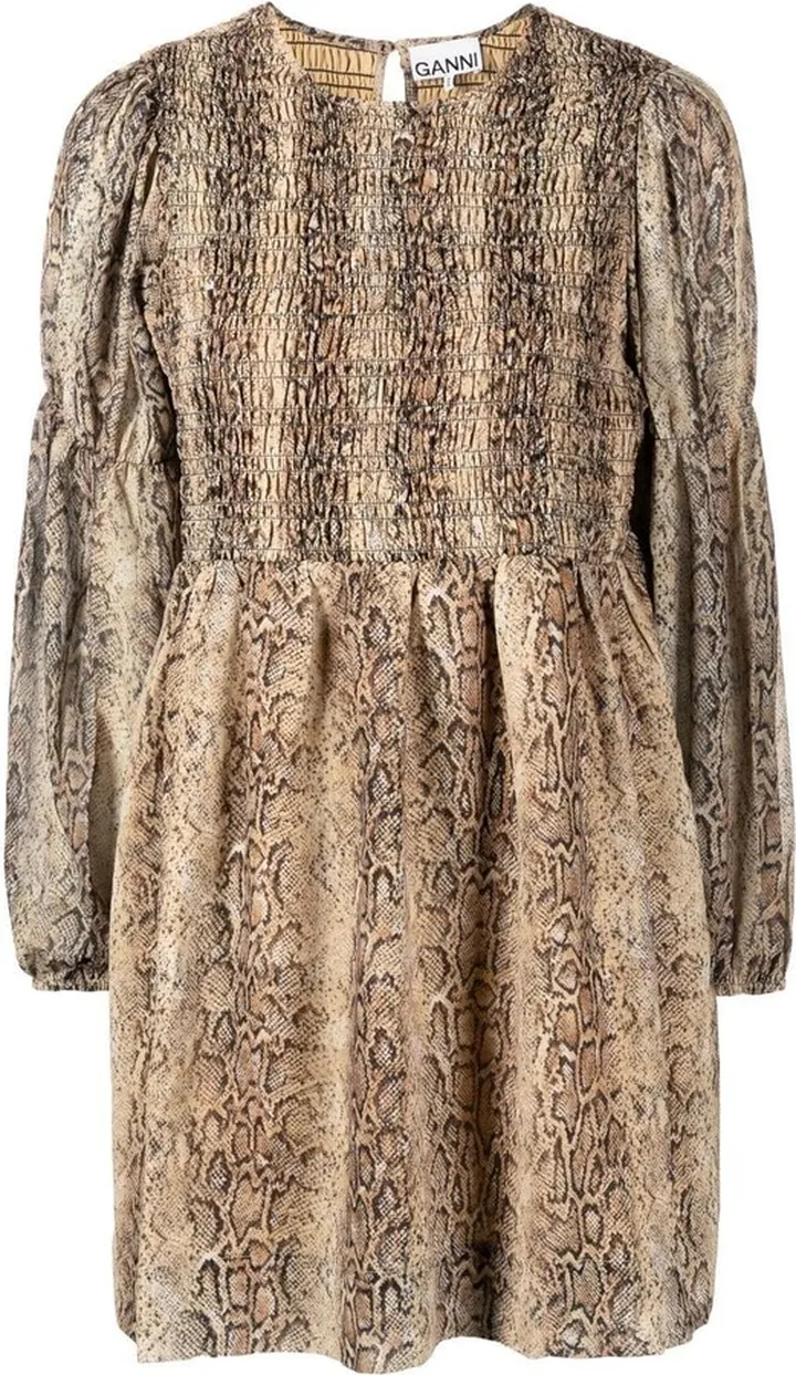 Snake-Print Mini Dress