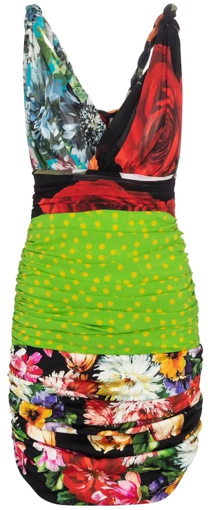 Printed stretch-silk minidress