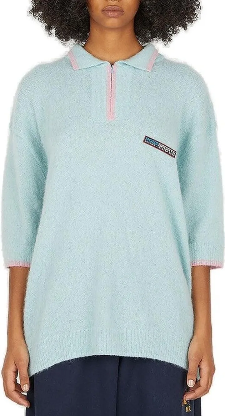 Martine Rose Logo Patch Knitted Polo Shirt