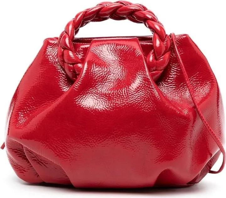 Patent-Finish Leather Tote Bag