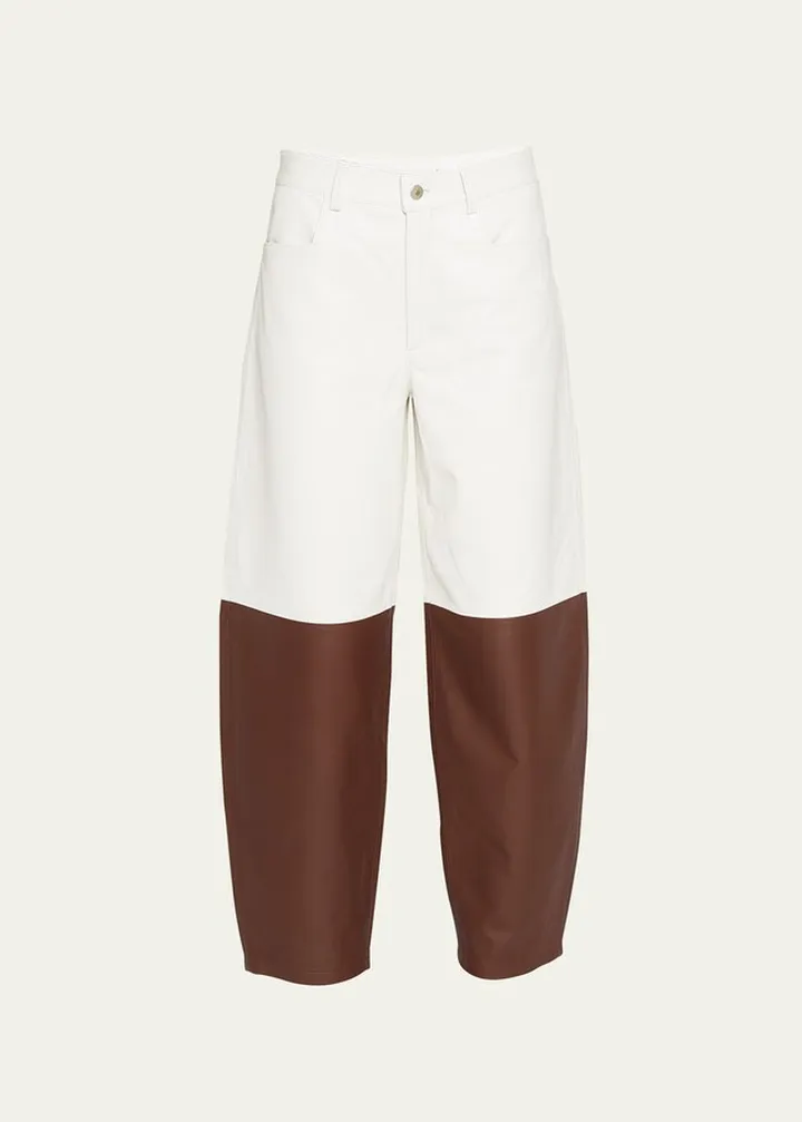 Chamomile Cropped Wide Leather Pants