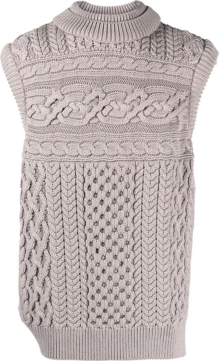 Grey Knitted Vest Sweater