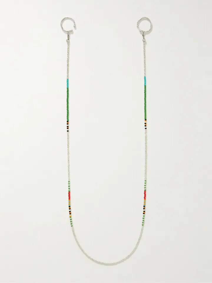 Pueblo Silver-Tone Beaded Ear Cuff