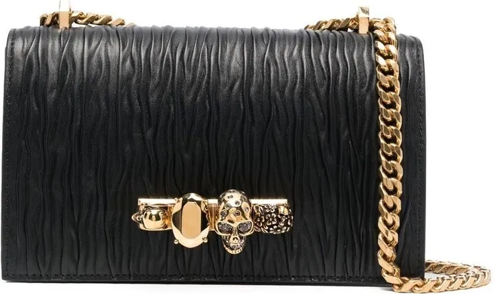 Jewelled leather crossboby bag