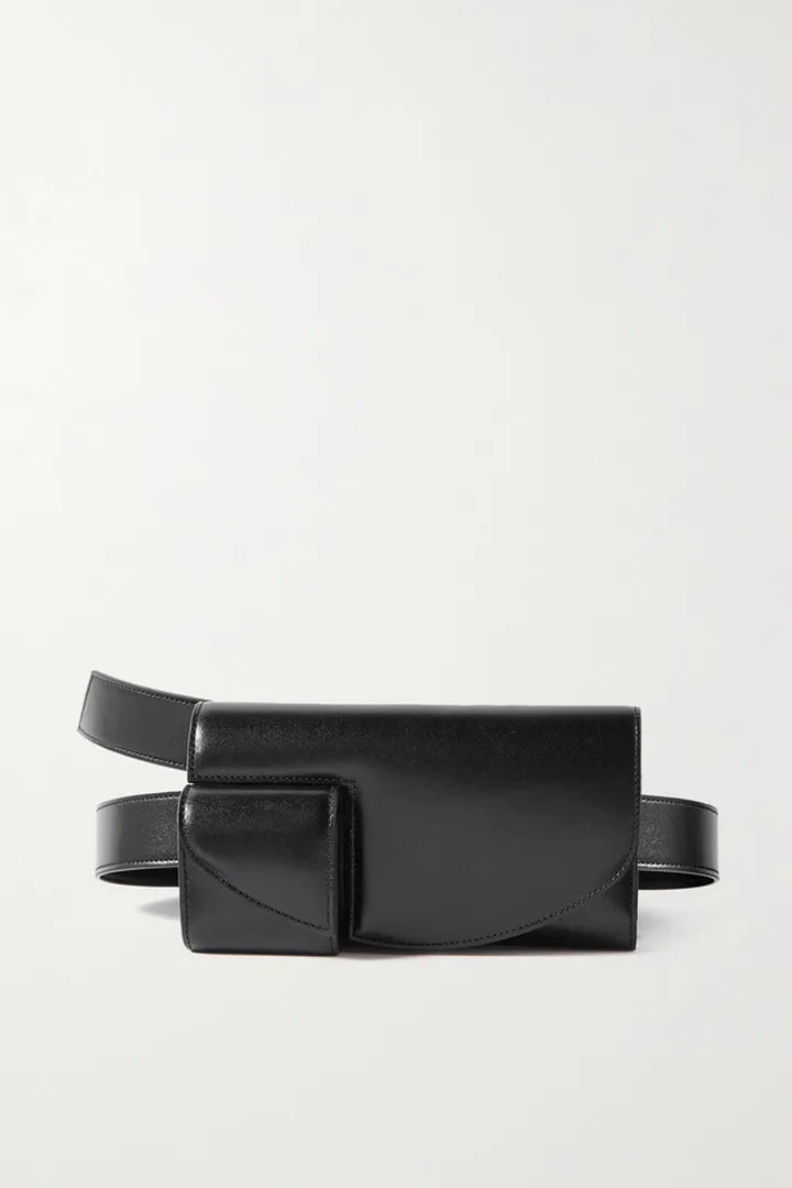 The Row - Horizontal Leather Belt Bag - Black
