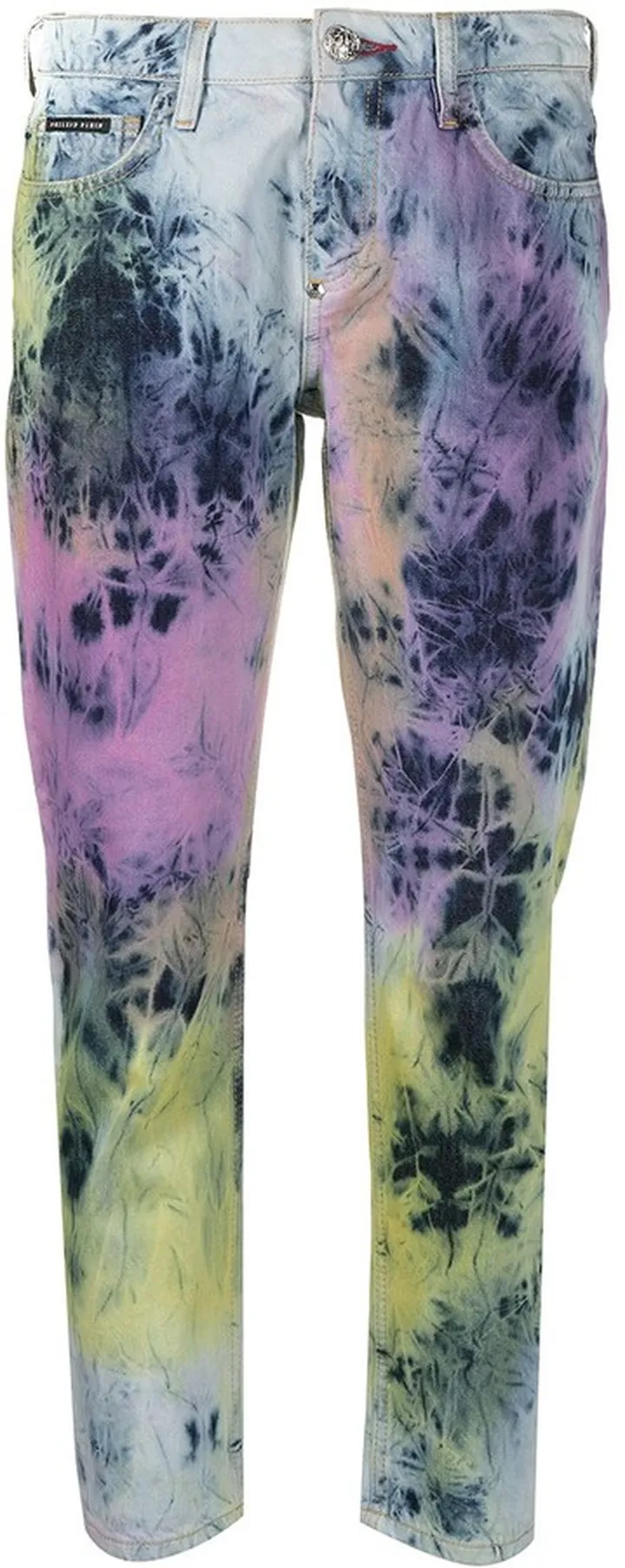 Boyfriend Fit Bleached Tie-Dye Jeans