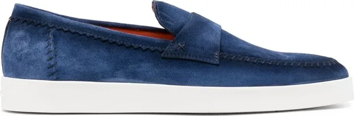Penny-slot suede loafers