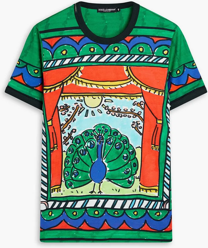 Printed cotton-jersey T-shirt