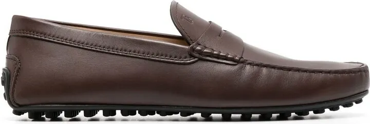 City leather penny loafers