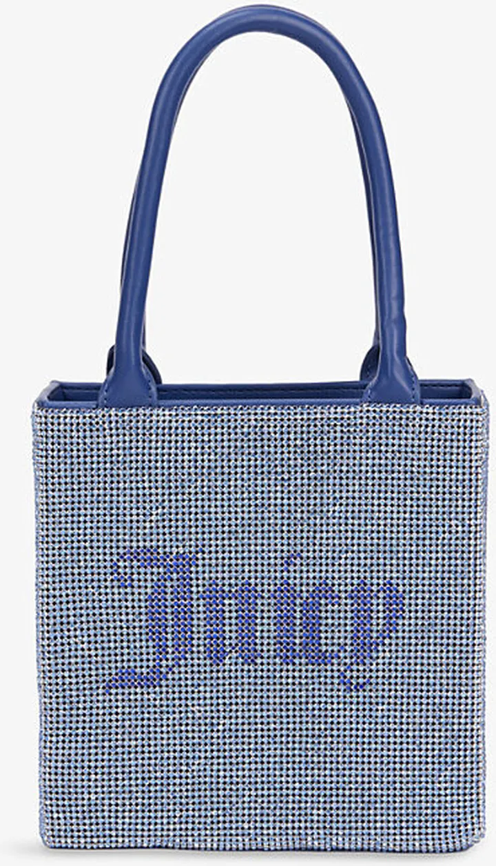 Womens Sapphire Logo and Crystal-embellished Mini Tote bag