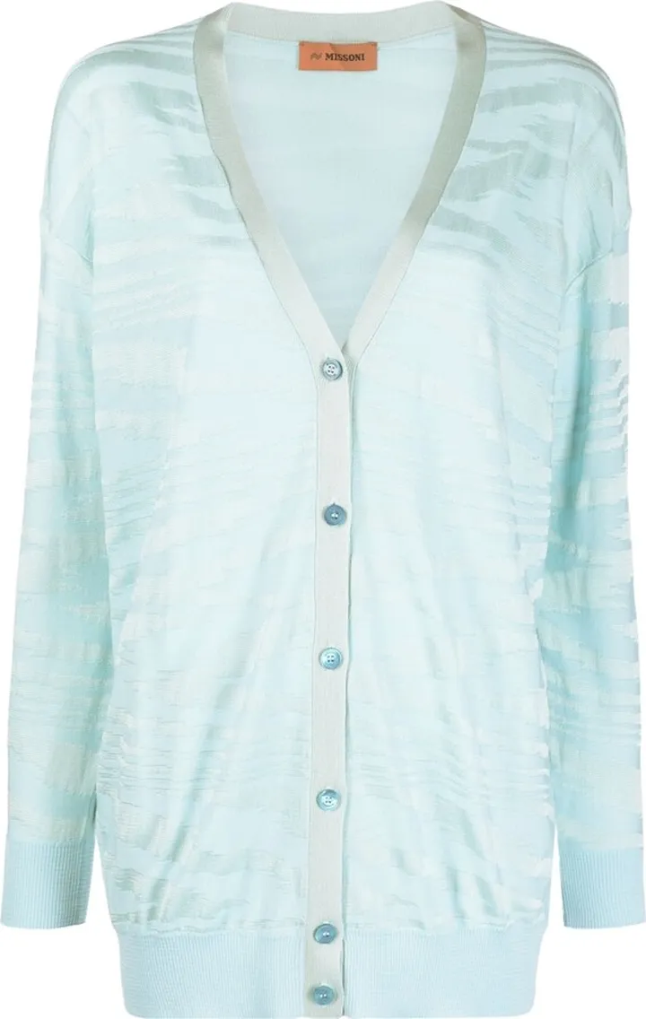 zigzag V-neck cardigan