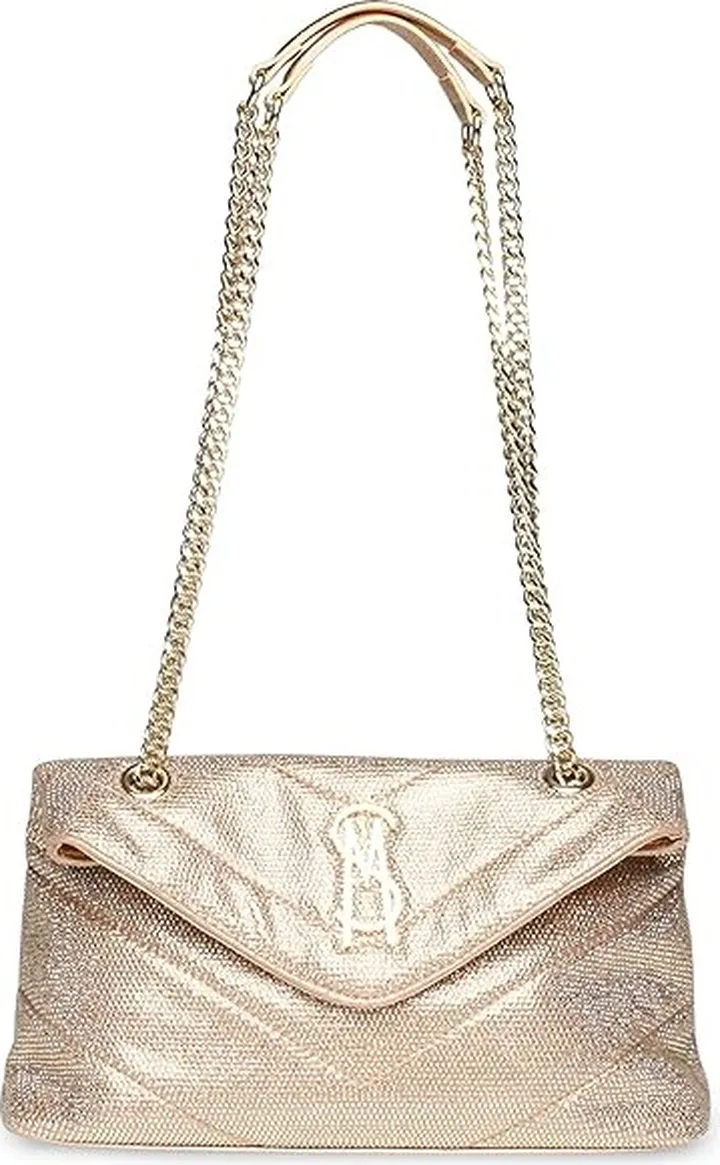 Steve Madden Belzerc Rhinestone Shoulder Bag (Gold) Handbags