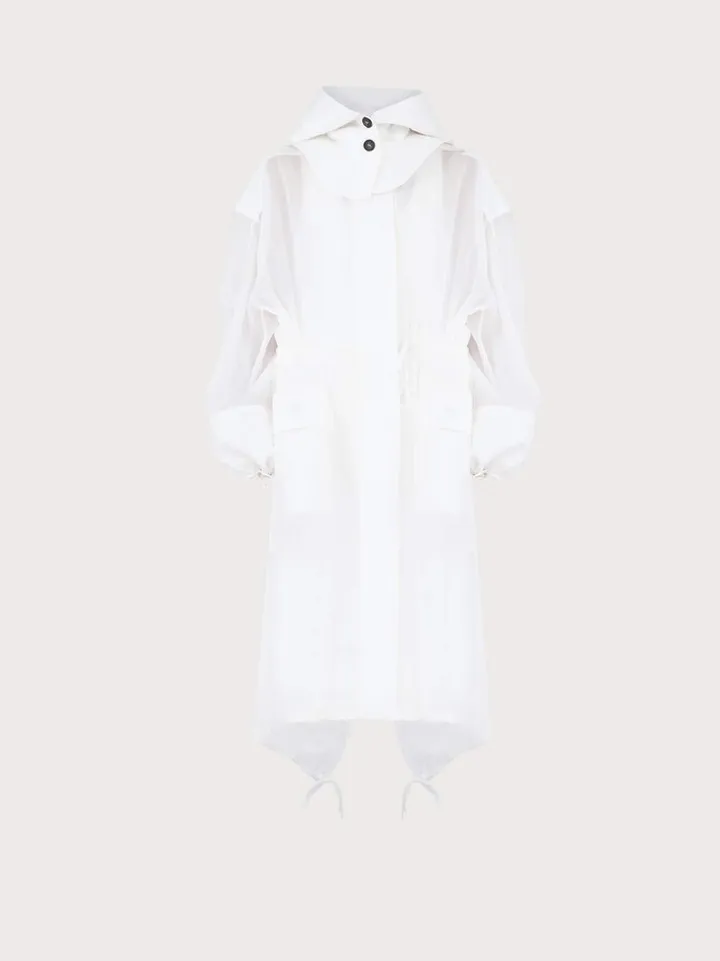 Ferragamo Women Unlined organza trench White