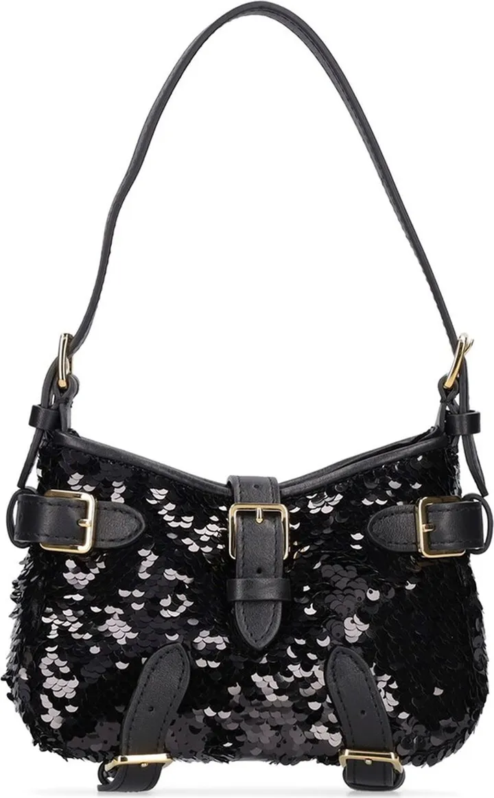 Mini braid sequins top handle bag