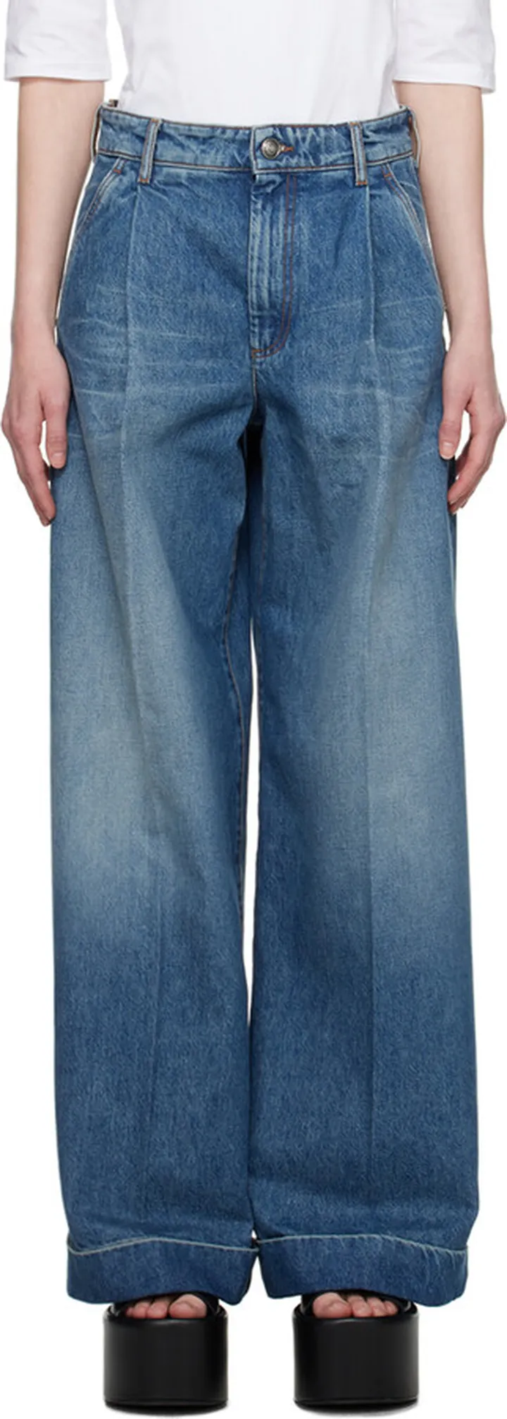 Sportmax Blue Wide-Leg Jeans