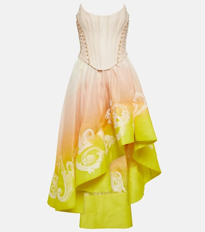 Wonderland linen and silk midi dress