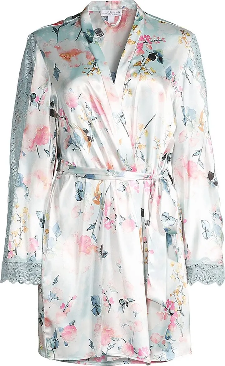 Eloise Floral Lace-Trim Robe