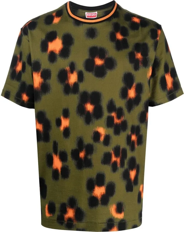 leopard-print short-sleeve T-shirt