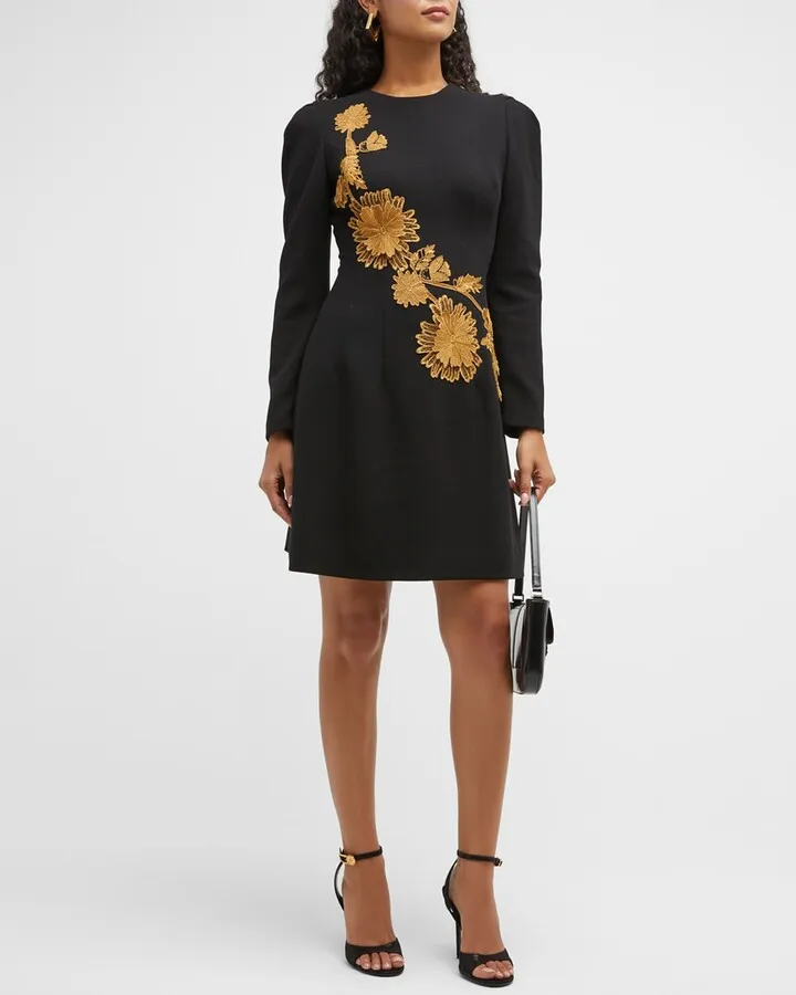 Holly Floral Lace-Trim Fit-&-Flare Dress