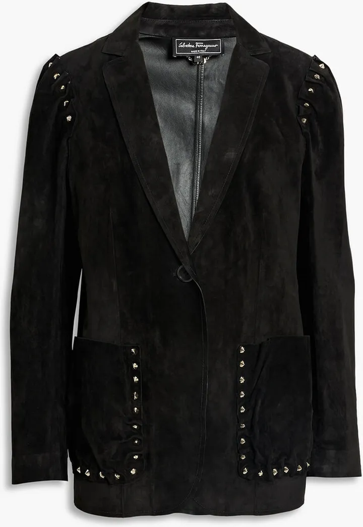 Studded suede blazer