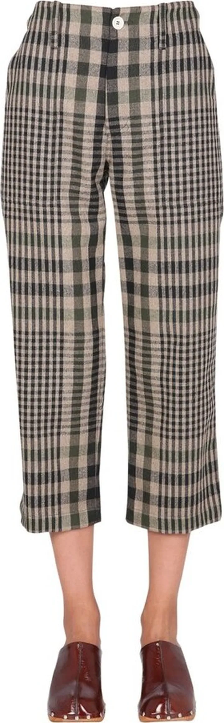 Jejia Camille Checked Cropped Trousers