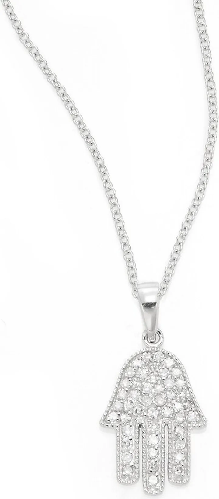 Women's Diamond & 14K White Gold Hamsa Pendant Necklace