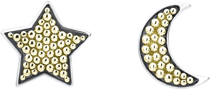 Signature Caviar Moon & Star Stud Earrings