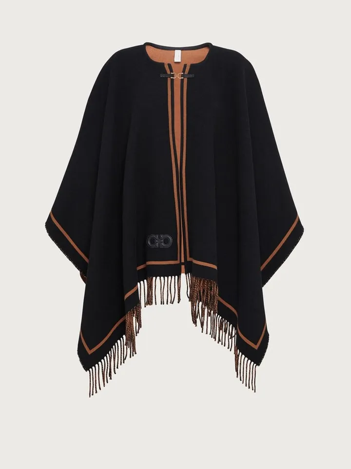 Ferragamo Women Wool and cashmere cape Black