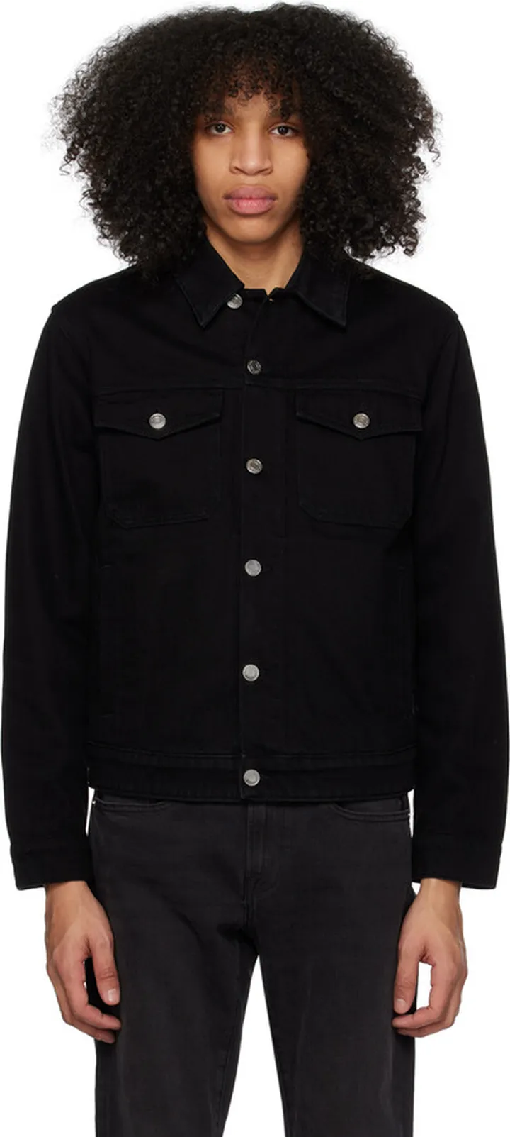 Maison Kitsuné Black Cafe Denim Jacket