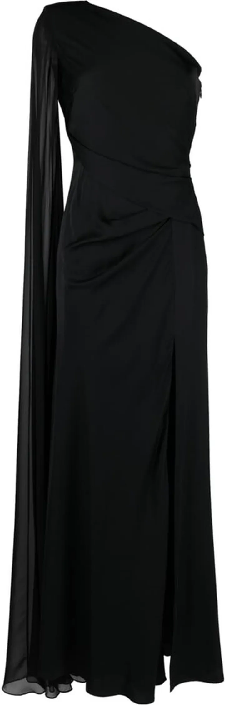 ROLAND MOURET- Asymmetric Silk Crepe Long Dress
