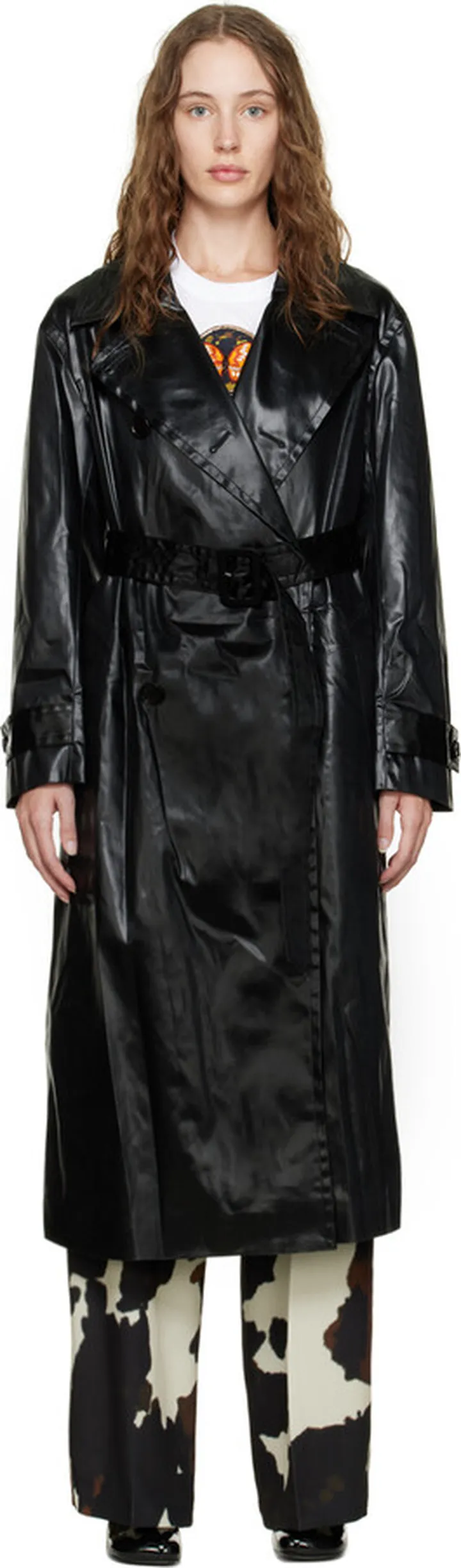 Dries Van Noten Black Double-Breasted Coat