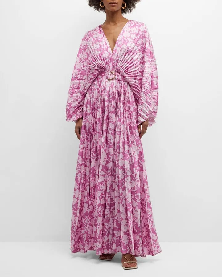 Westover Metallic Pleated Maxi Dress