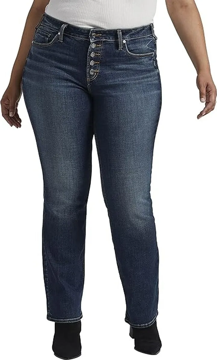 Silver Jeans Co. Plus Size Suki Mid-Rise Slim Bootcut Jeans W93639ECF443 (Dark Indigo Wash) Women's Jeans