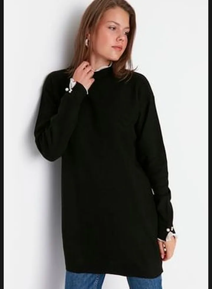Black Pearl Detailed Knitwear Sweater Jumper TCTAW23AK00027