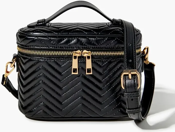 Chevron-Quilted Crossbody Bag