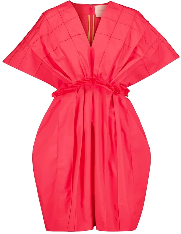 Deidre pleated cotton minidress