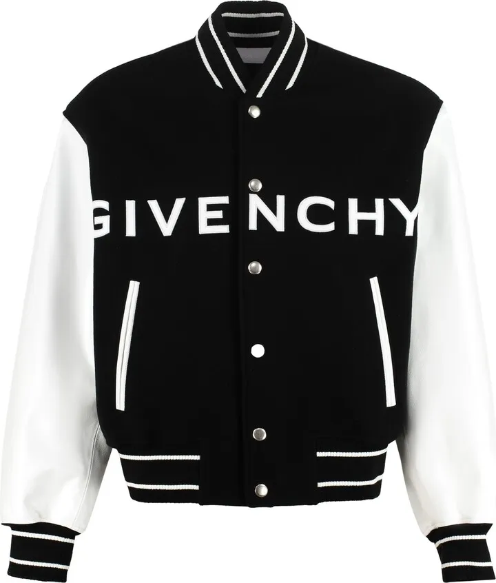 Wool And Leather Bomber Jacket