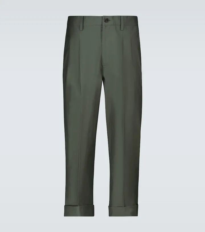 Athan double-pleated cropped pants