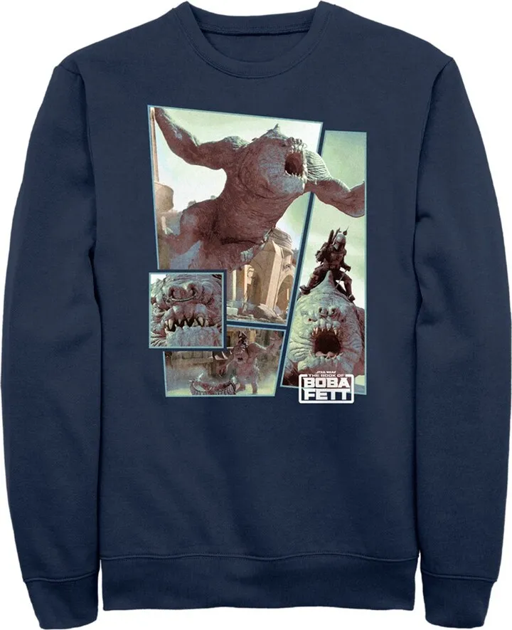 Men's Star Wars: The Book of Boba Fett Rancor Attack Sweatshirt - Navy Blue - Medium
