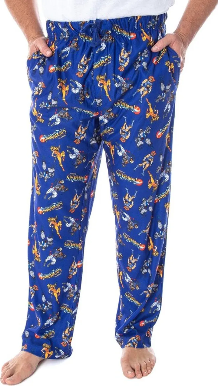 Thundercats Men's Classic Cartoon Character Adult Sleep Lounge Pajama Pants (MD) Blue