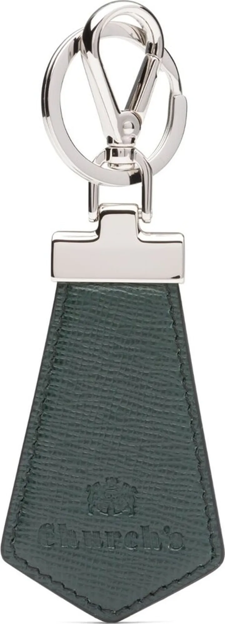 St James logo-debossed leather keyring